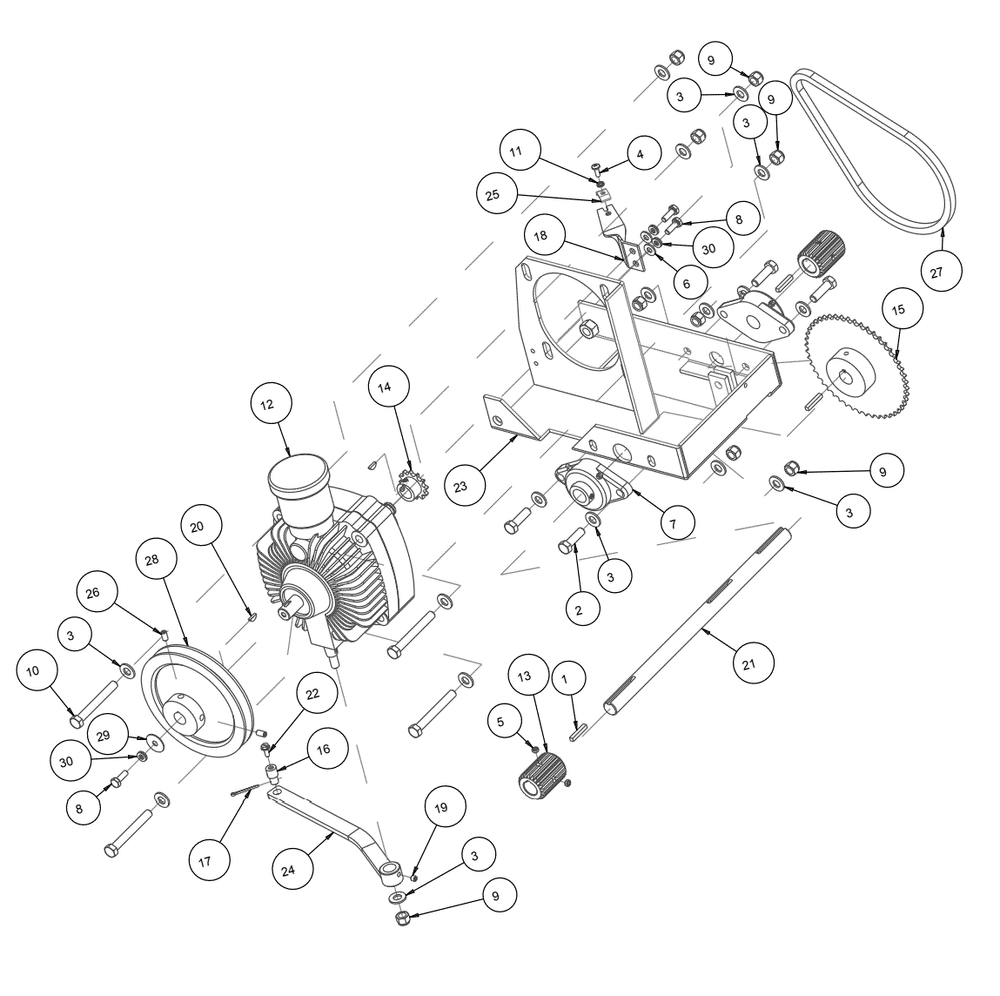 Section 04 Diagram and Parts List for MK-2025SSP 168953 MK Diamond Concrete Saw